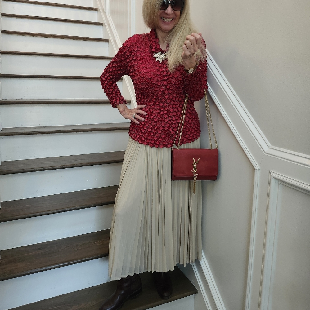 Unbranded Popcorn Blouse, Collared, Button Down, … - image 5